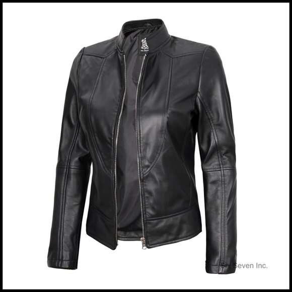 Lambskin Leather Jacket Women Cafe Racer Stylish Tailored Design